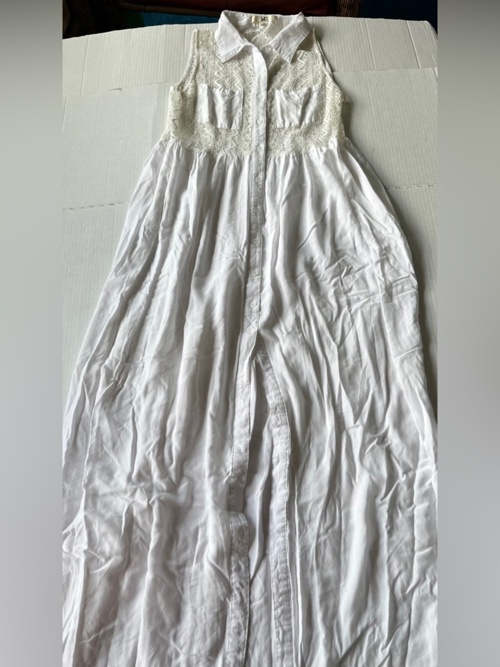 Ya Los Angeles White Bohemian‎ Maxi Dress Women’s M